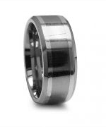 9mm Sterling Silver and Titanium Band Size: 10