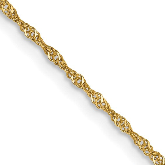 14K Yellow Gold 1.10mm Singapore Chain 24in