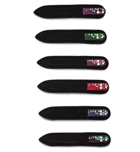 Glass Nail File with Swarovski Crystals Travel-size