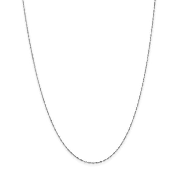 14K White Gold 1mm Singapore Chain 16in