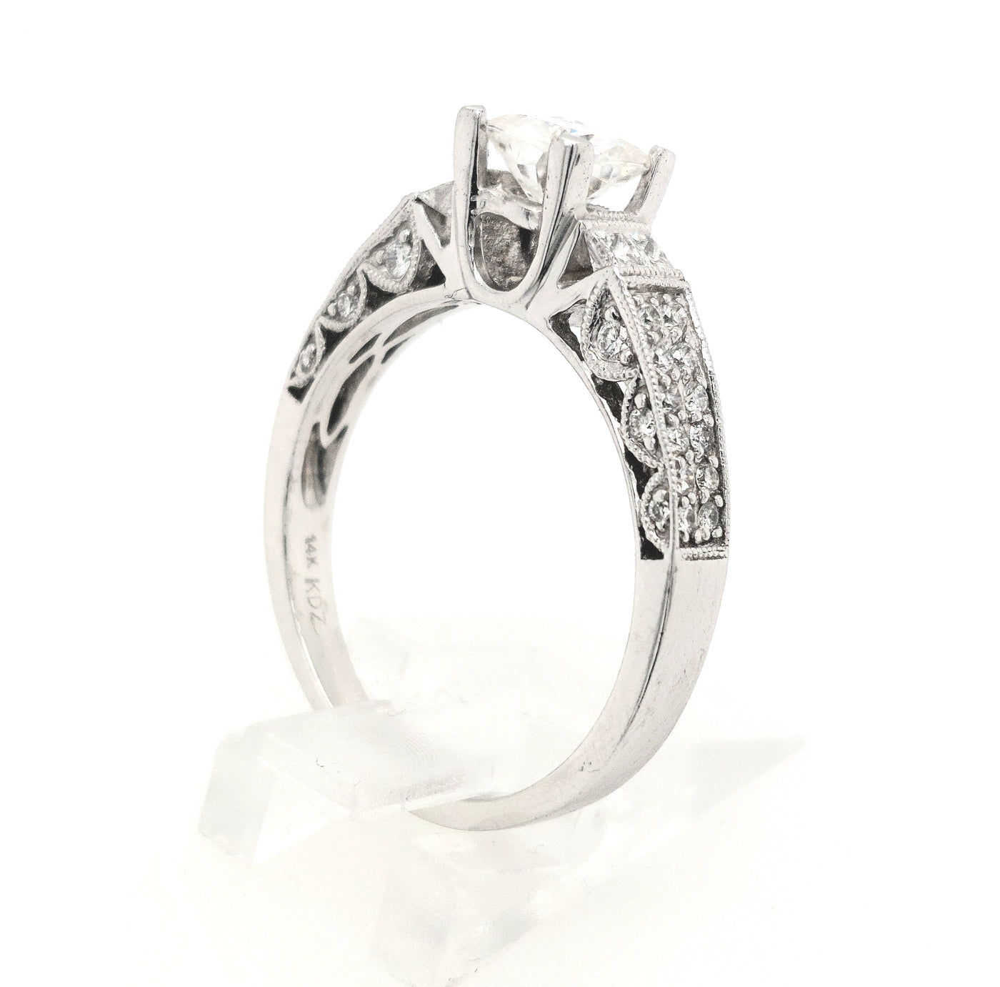 14K White Gold 6mm Moissanite Engagement Ring