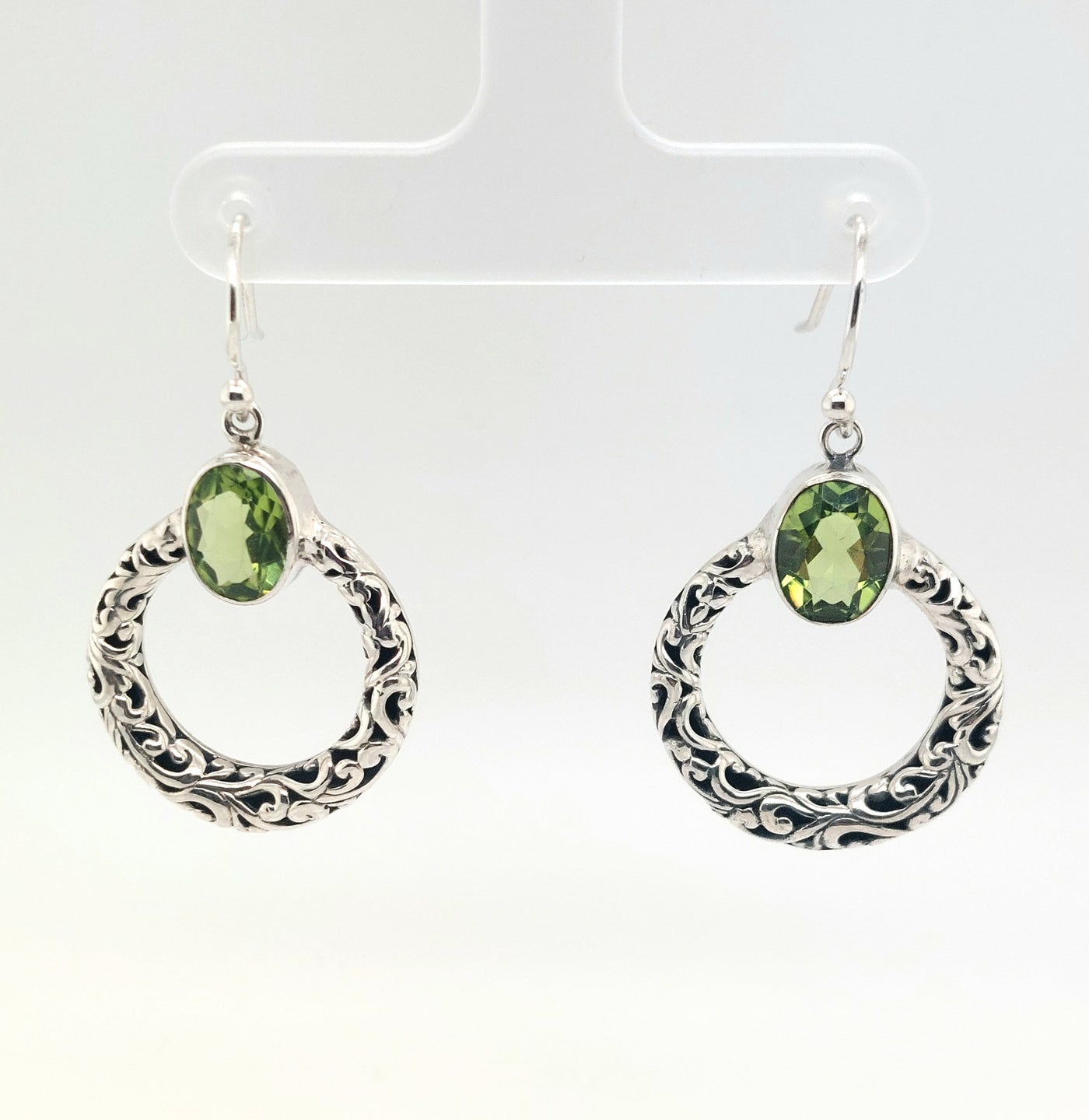 SS Peridot "Sacred Circle Earrings"