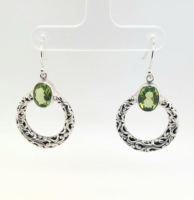 SS Peridot "Sacred Circle Earrings"
