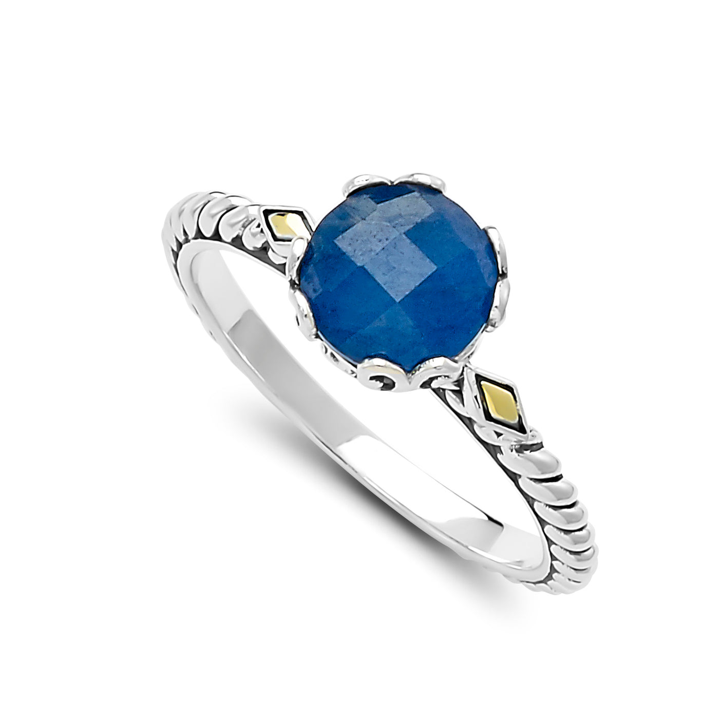 SS/18K BIRTHSTONE RING IN BLUE SAPPHIRE Size:7