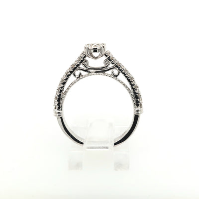 14K White Gold 0.66ctTW H/SI Round Diamond Engagement Ring Size:7