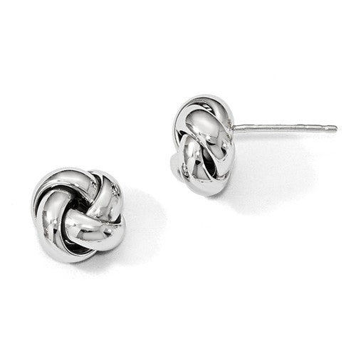 14KW Polished Love-Knot Stud Earring Pair