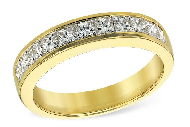 14KY 1.00ctTW Princess-Cut Diamond Wedding Band