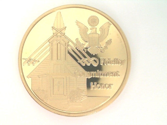 Gold Tone Wedding Coin: Fidelity, Commitment & Honor