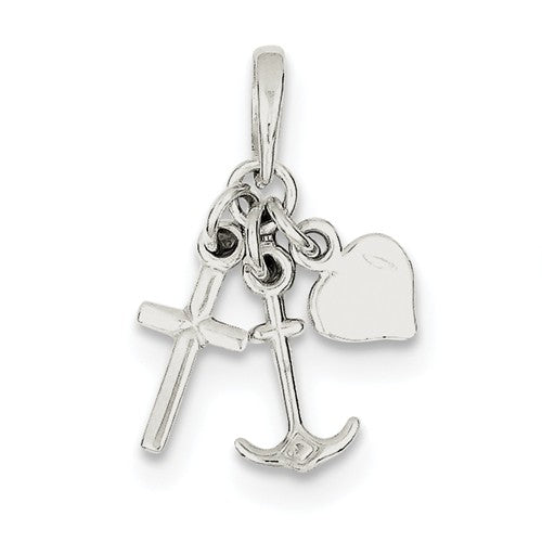 SS Anchor Heart and CroSS Pendant