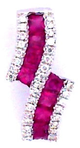 14K White Gold Ruby & Diamond BypaSS Pendant