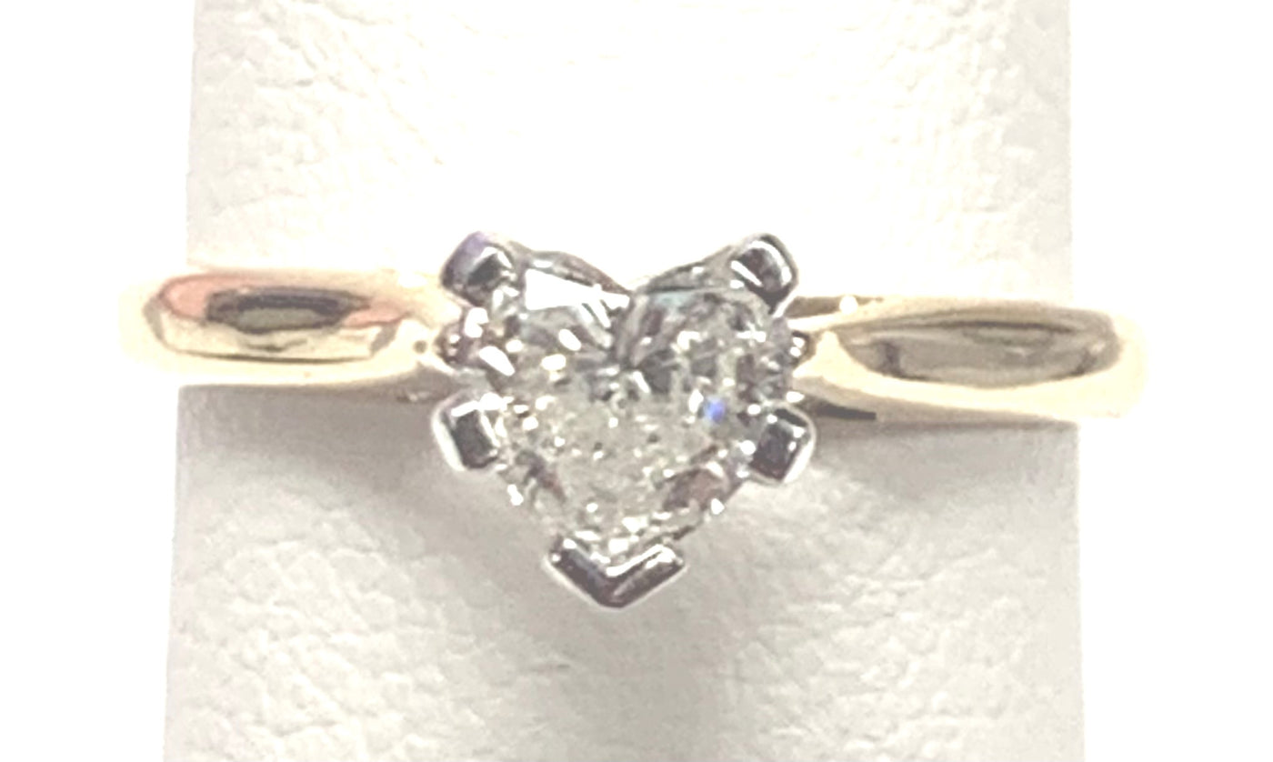 14KY 0.50ct I/SI2 Heart-Shaped Solitaire Diamond Engagement Ring