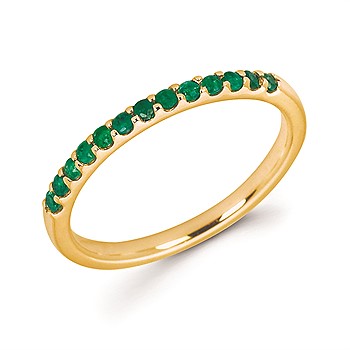 14KY Emerald Stackable Band