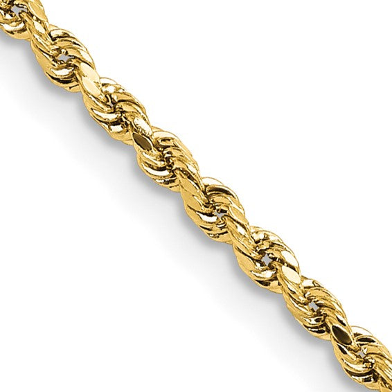 14KY 2.3mm Diamond-Cut Rope chain