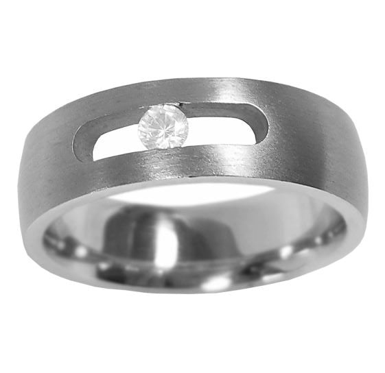 Sterling Silver RBC .15ct  H/SI1 7mm Band Size:10
