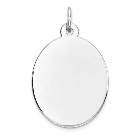 Sterling Silver Engravable Oval Disk Charm