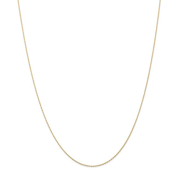 14K Yellow Gold .5 mm Carded Cable Rope Chain 20in