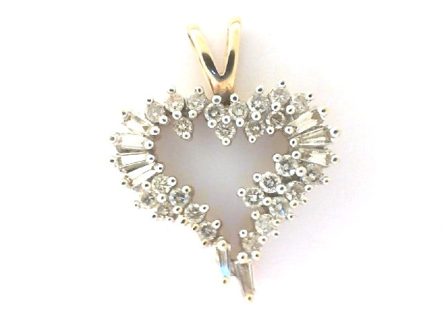 14KY Heart Shaped Diamond Pendant