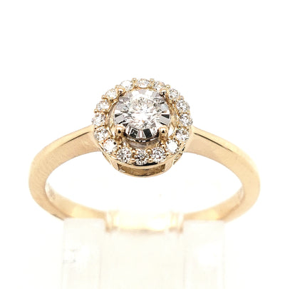 14KY 0.25ctTW Diamond Halo Ring (Size 7)