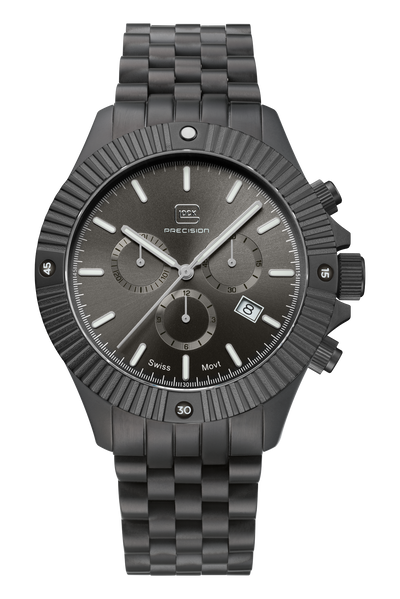 Gents Grey Steel Glock Watch with Grey Dial and Chronodial