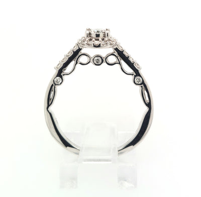 14K White Gold .50ctTW H/SI Round Diamond Engagement Ring Size:7