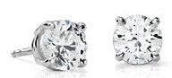 14KW .36ctTW RBC Diamond Stud Earring Pair