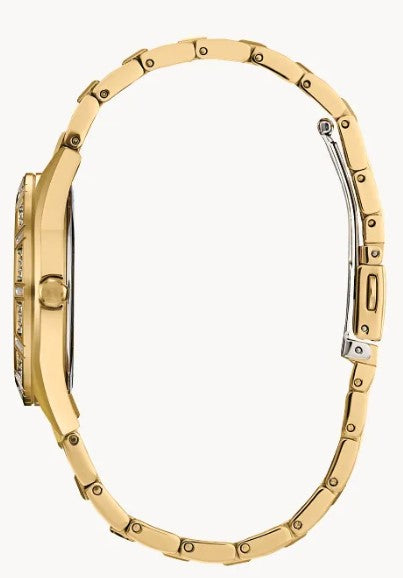 Lady's Citizen Eco-Drive "Silhouette Crystal" Watch with White Mother of Pearl Dial