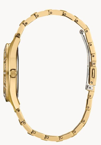 Lady's Citizen Eco-Drive "Silhouette Crystal" Watch with White Mother of Pearl Dial