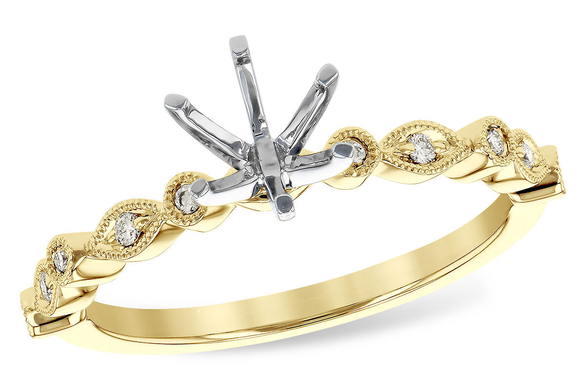 14K Yellow Gold Diamond Semi-Mount Engagement Ring