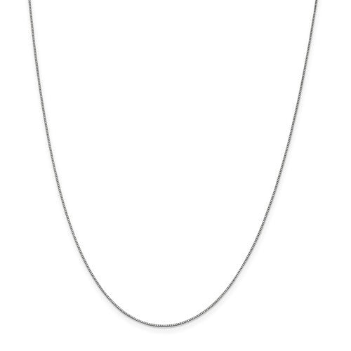 14K White Gold 0.70mm Box Chain With Lobster Catch 18in