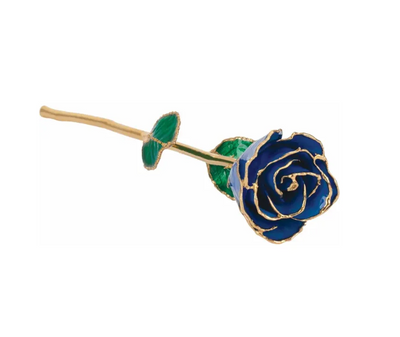 September Blue Sapphire Rose with 24K Gold