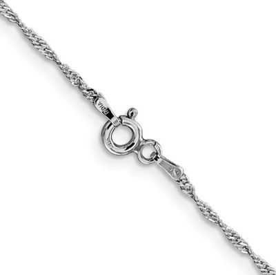 Sterling Silver Rhodium-plated 1.4mm Singapore Chain (20 inch)