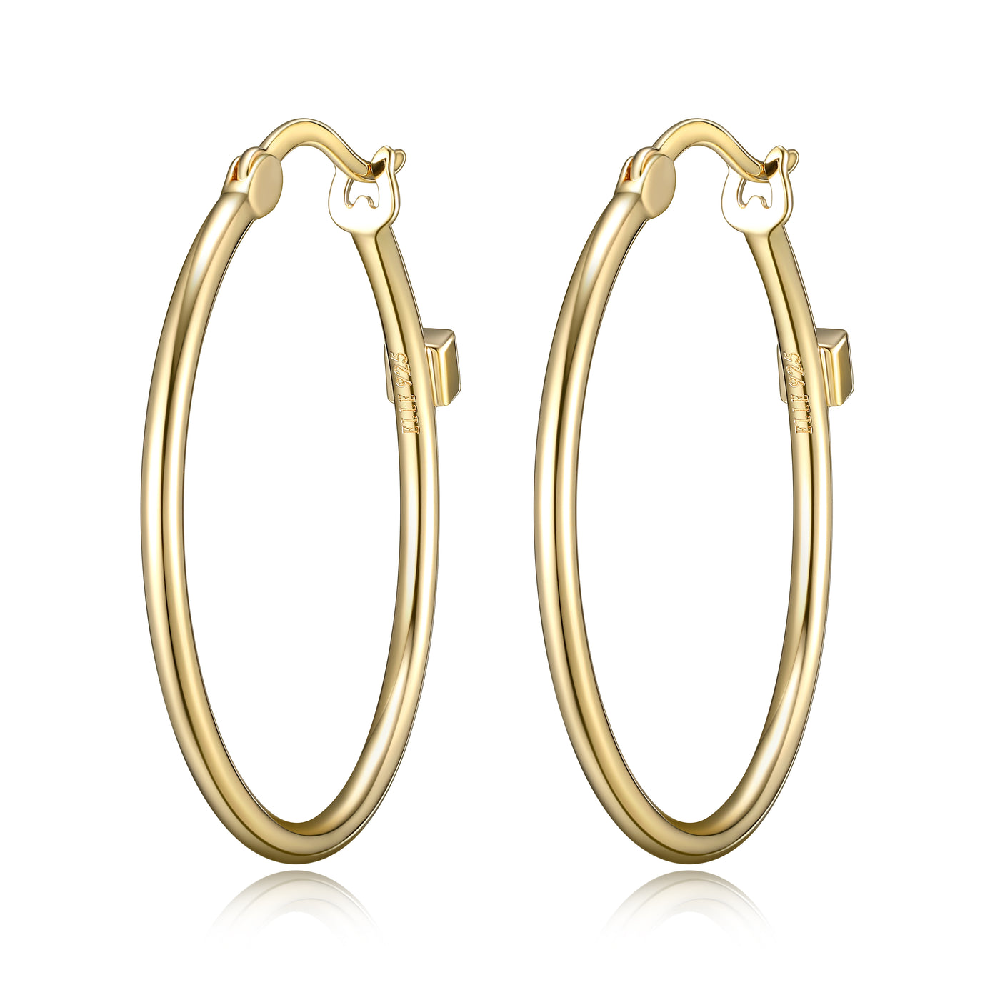 Elle 18K Plated Sterling Silver 30mm Hoop Earrings