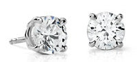 14K White Gold .74ctTW RBC Diamond Stud Earring Pair
