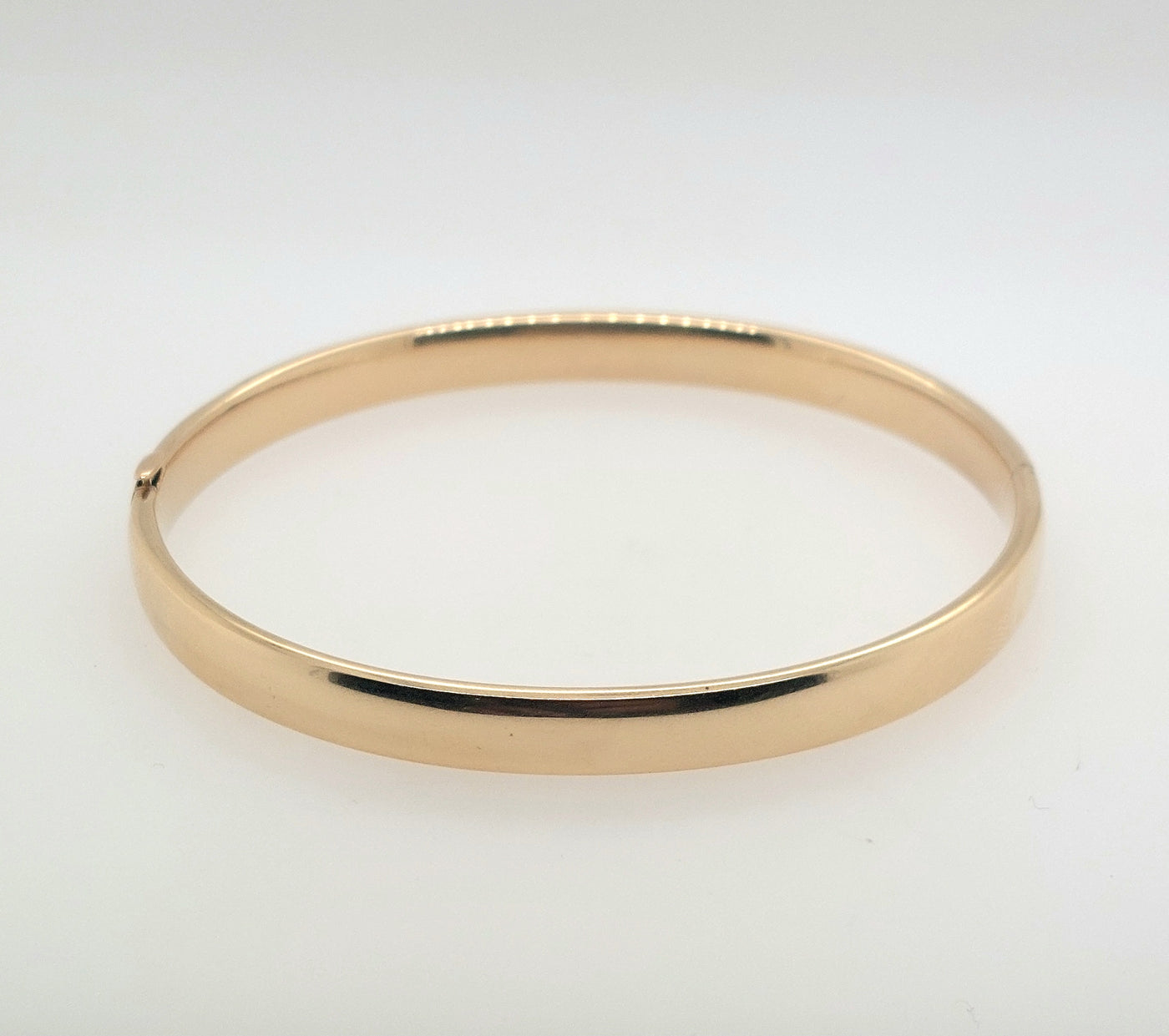 14K Yellow Gold Smooth Polished 7.25" Bangle Bracelet Gram Weight:8.0g
