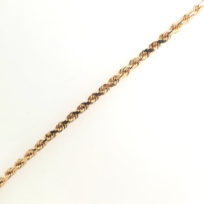 14KY 2.50mm Solid Diamond-Cut Rope Chain Length:20in