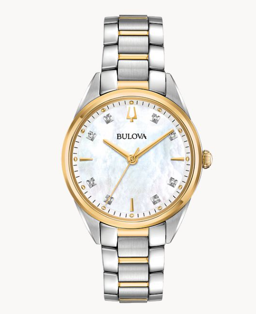 Lady's Two-Tone Bulova "Sutton" with Diamond Mother of Pearl Dial