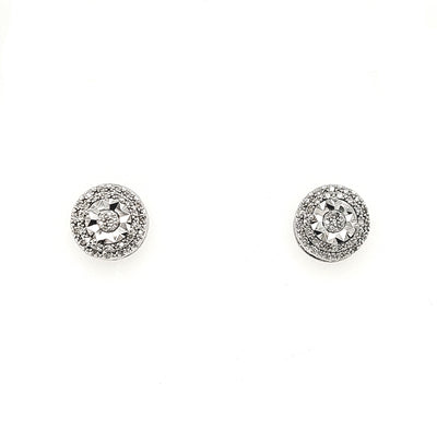 SS Round Cluster Stud Earrings