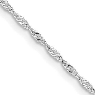 Sterling Silver Rhodium-plated 1.4mm Singapore Chain (20 inch)