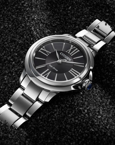 Lady's Stainless Steel Citizen Eco-Drive "Citizen L Ceci" with Black Dial