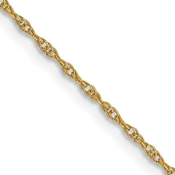 14K Carded 0.95mm Loose Rope Chain with Spring Ring Clasp