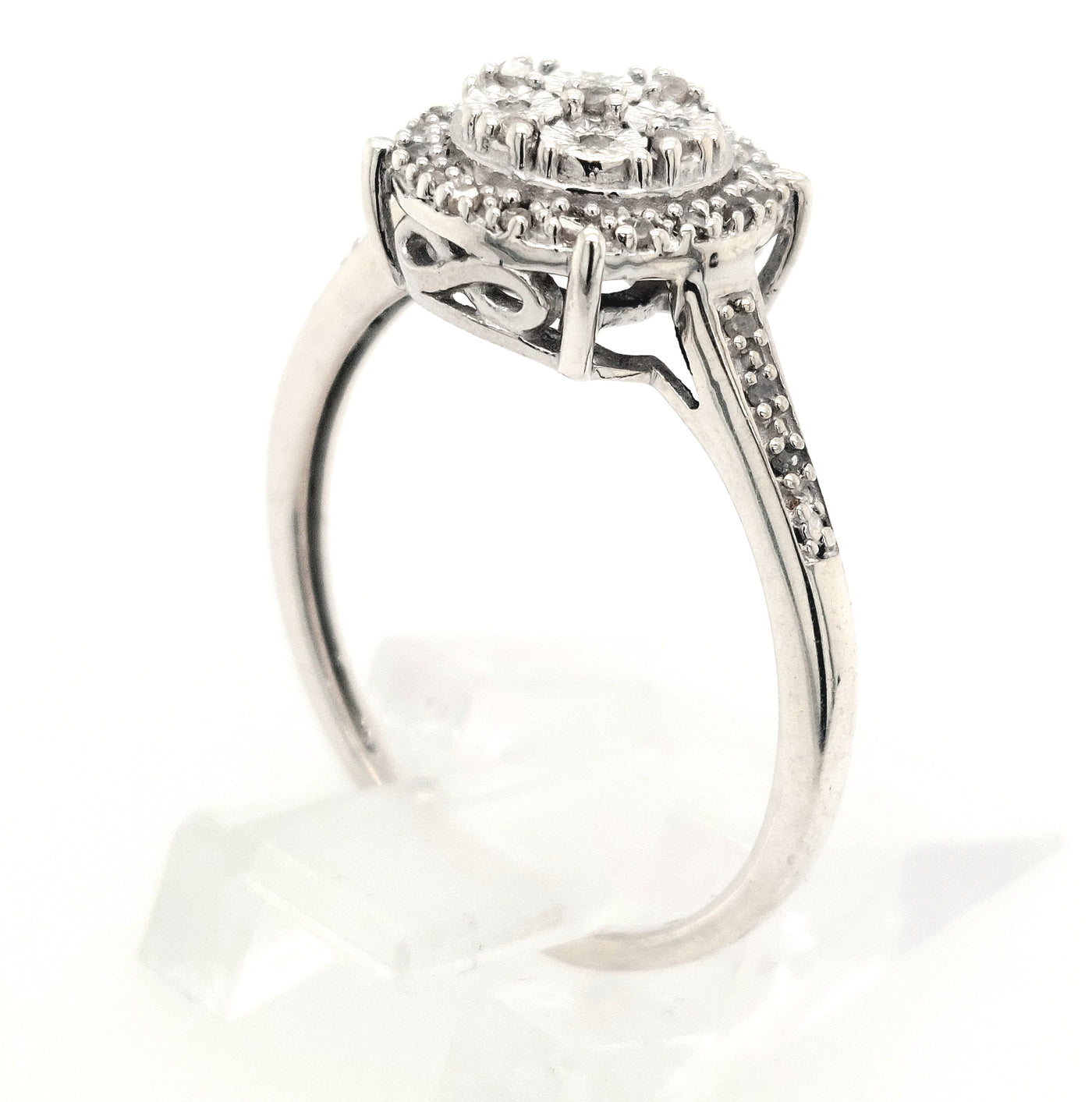 SS Round Diamond Cluster Ring