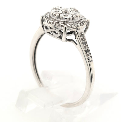 SS Round Diamond Cluster Ring