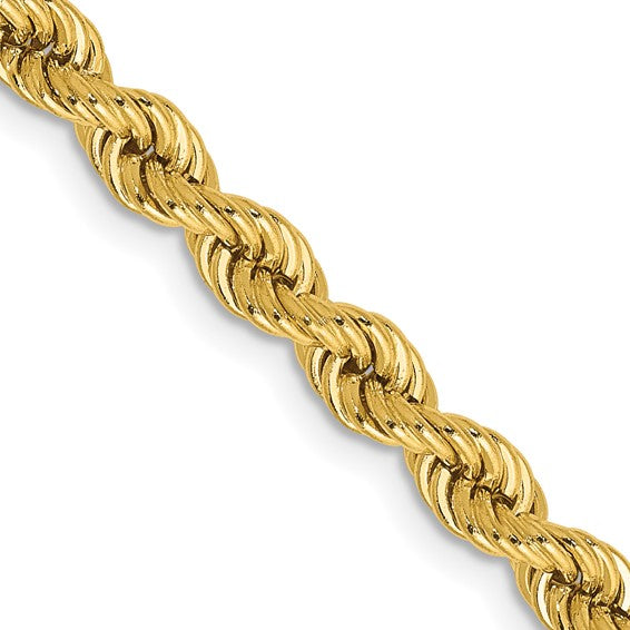 14KY 4mm Diamond-Cut Rope Chain with Box Clasp 20.5in