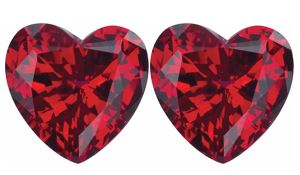 5x4.9mm Heart Shaped Loose Lab Created Ruby Pair