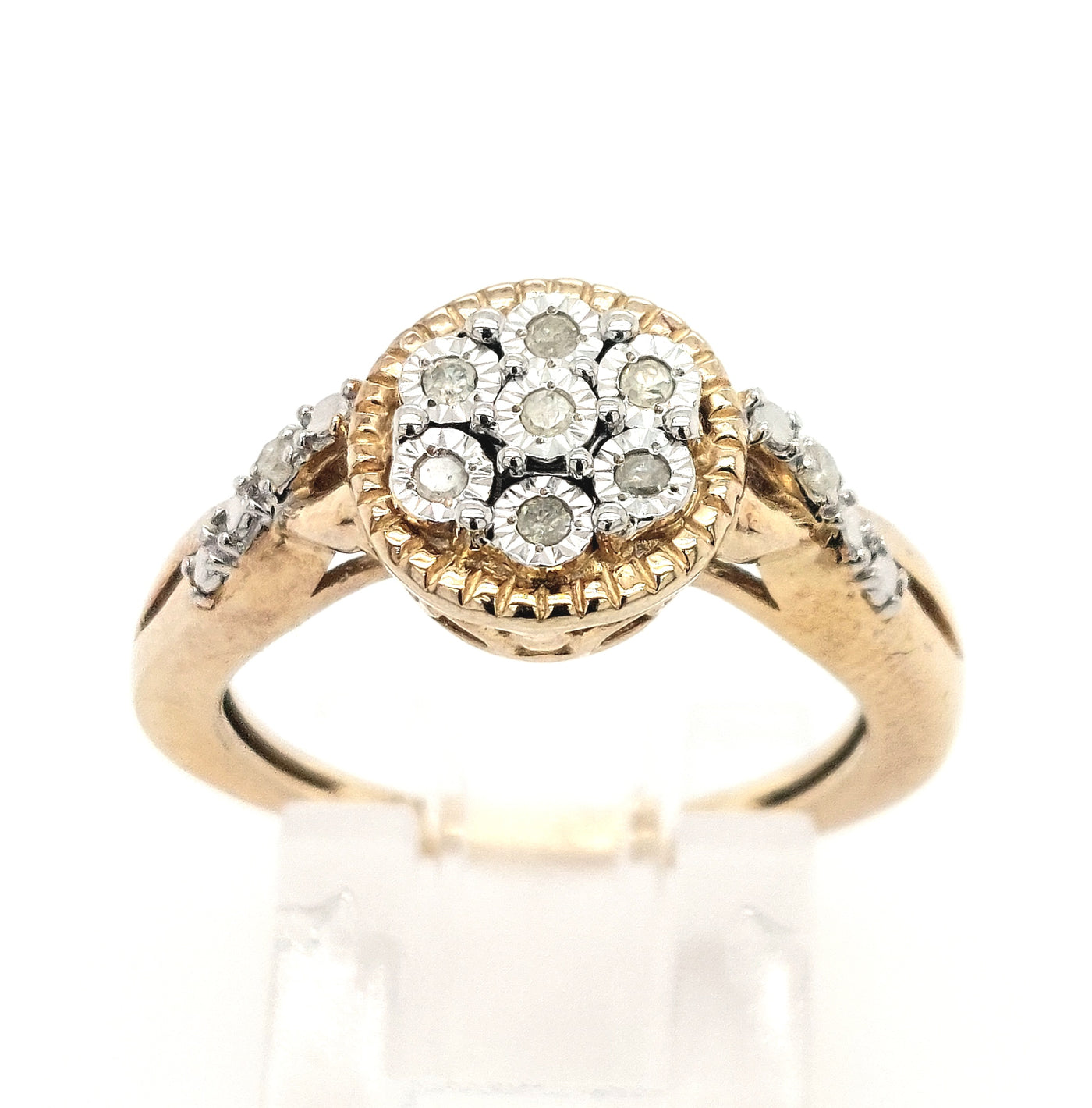 SS/GP Round Diamond Cluster Ring