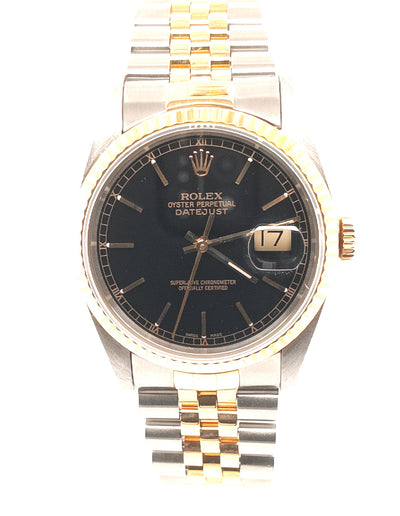 Gent's Stainless & 18K Gold Pre-Owned Rolex Datejust