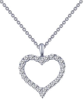 Lafonn Sterling Silver Open Heart Necklace (18 inch)
