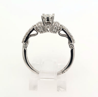 14K White Gold 0.60ctTW Round Diamond Engagement Ring H-I/SI2-I1 Size:7.50 Gram Weight:3.5g