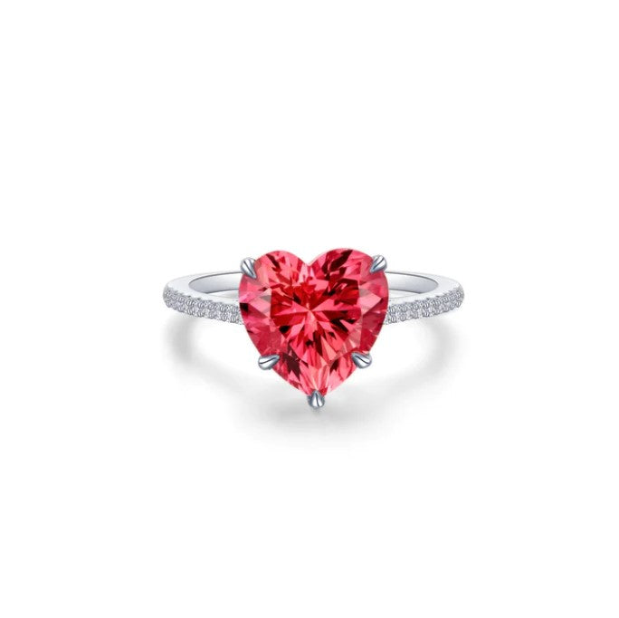 Fancy Lab-Grown Padparadscha Sapphire Solitaire Ring