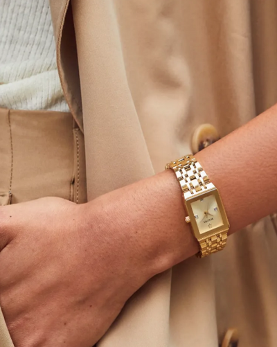 Lady's Bulova "Quadra" Watch with Gold Tone Diamond Dial